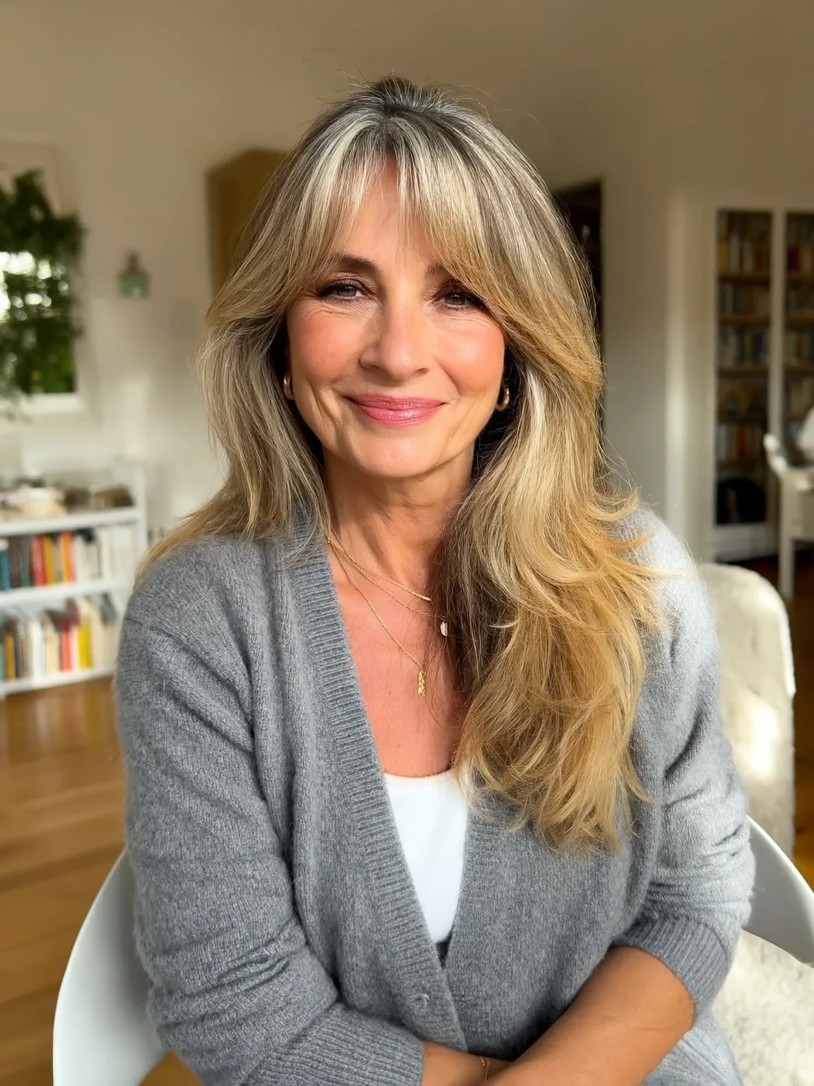 Sunlit Honey Blonde Layers with Subtle Lowlights
